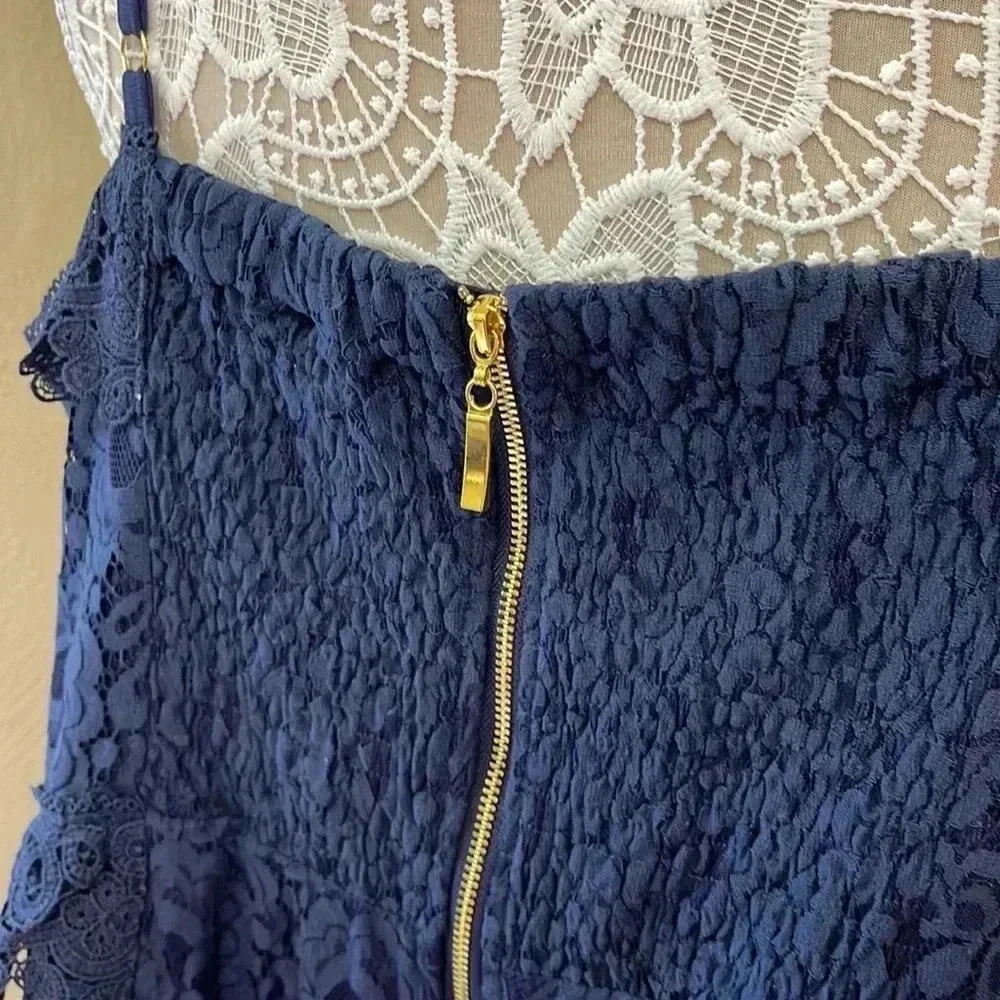 NWTs Navy Blue Scalloped Lace Dress Size XL - Picture 6 of 11